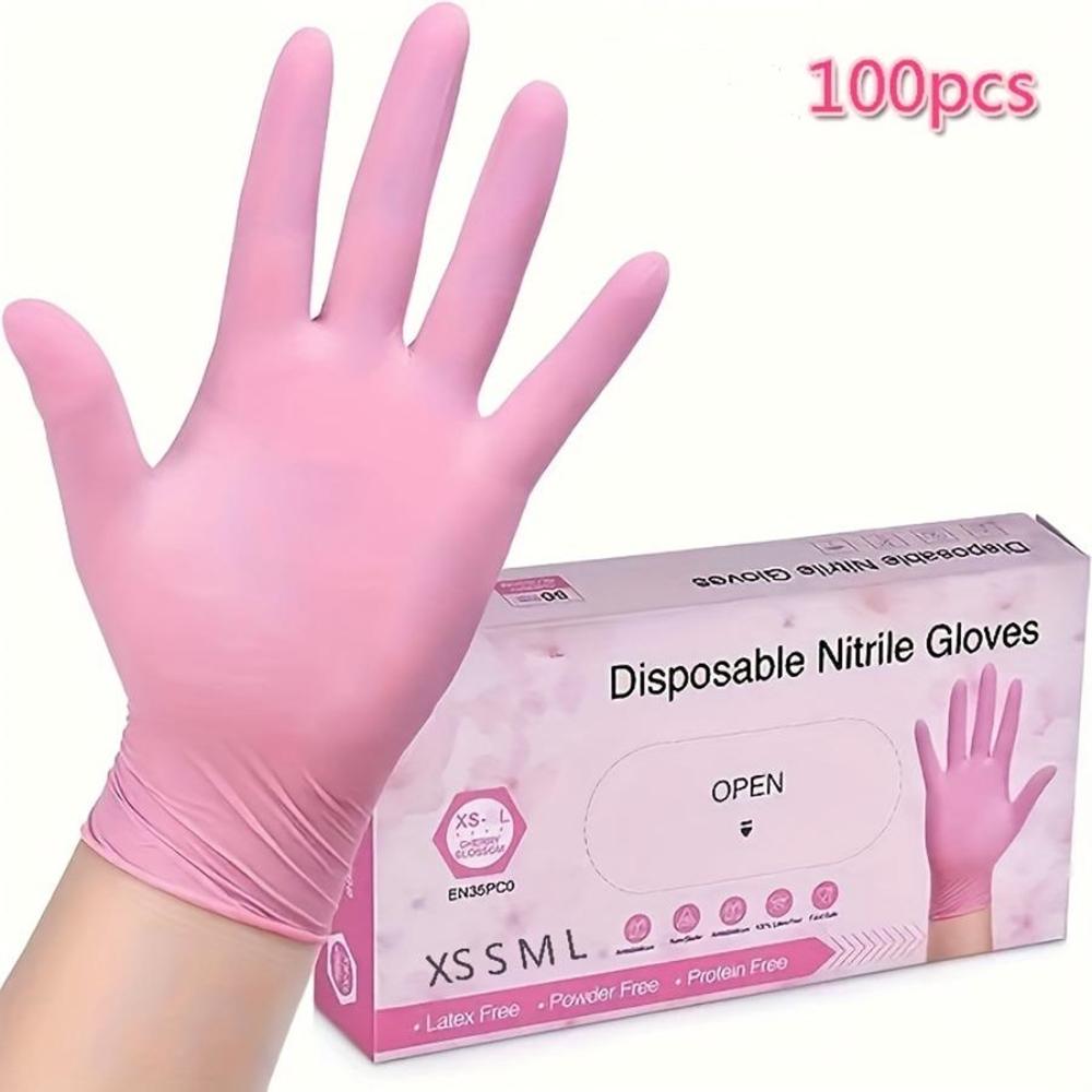 Disposable Nitrile Gloves, 100pcs/set Waterproof & Anti-static Gloves, Multifunctional Work Gloves for Kitchen Cooking & Housework