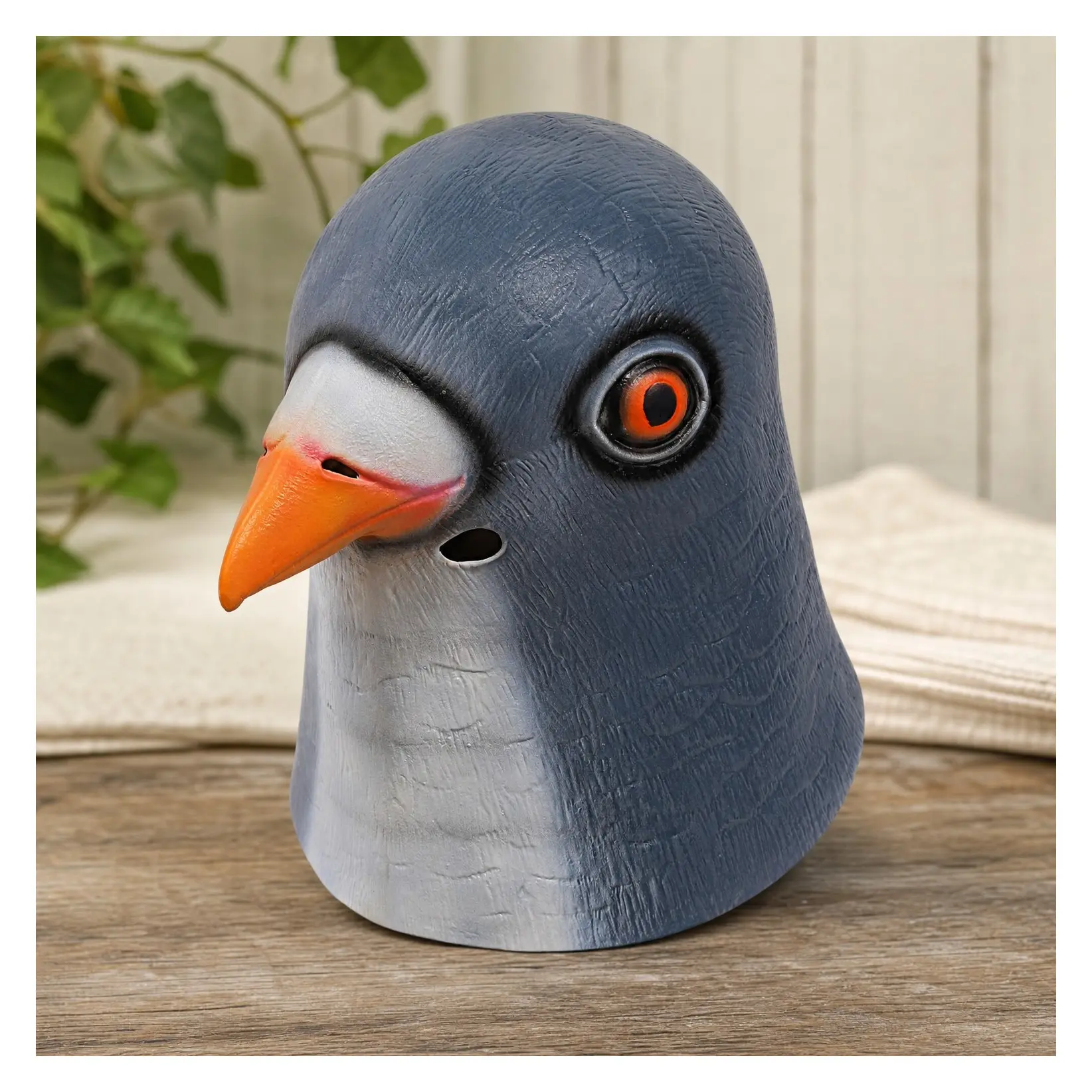 Latex Full Head Pigeon Bird Mask for Halloween Costume Party Cosplay, Grey BlueGift