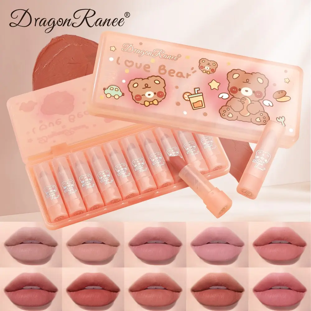 10-Piece Matte Lipstick Set, Velvet Long-Lasting Lip Balm, Lipgloss, Soft Nude Shades, Perfect for Daily Use, Dates, Parties, Gifts, Souvenirs, Makeup