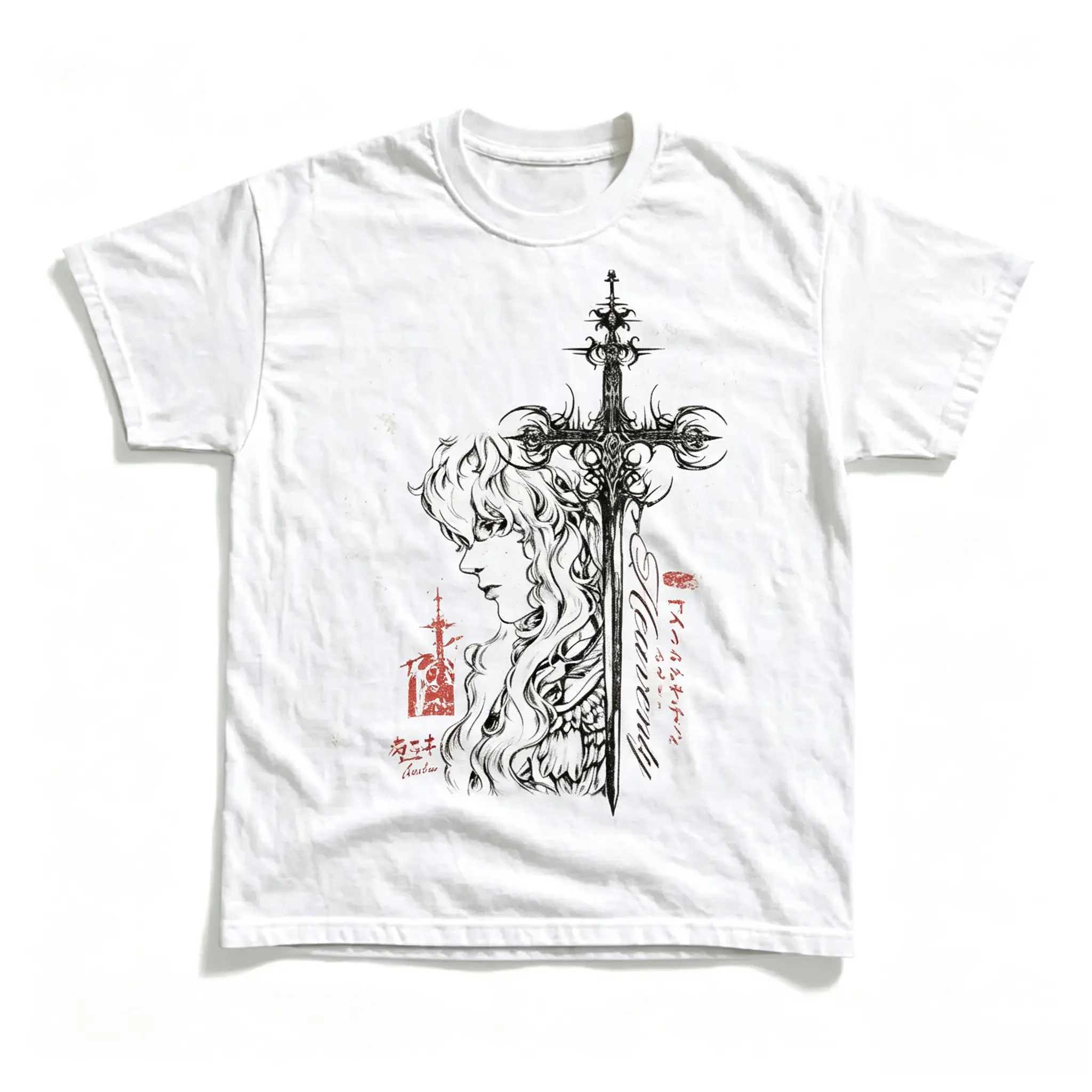 Griffith’s Destiny Vintage Tee, Berserk Anime T-Shirt, Goods Graphic Tee, Aesthetic Shirt, Gothic Grunge Y2k Emo Scene Amity Affliction Style Clothes, Unisex Trendy Otaku Gift Shirt Top Menswear Womenswear Streetwear