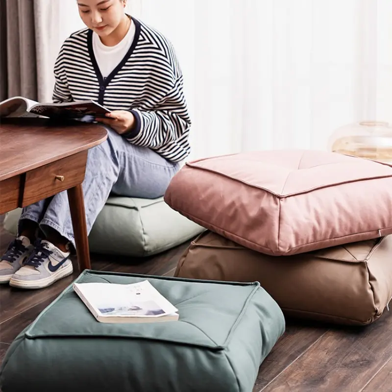 Japanese Zafu Cushion, Leather Floor Seat Pad, Lazy Sofa Pillow, Tatami Mat, Nordic Balcony Thick Seat, Meditation Pad