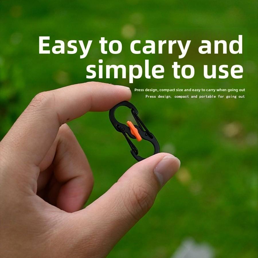 Outdoor travel backpack with lock figure 8 buckle anti-theft anti-fall S buckle stainless steel keychain key hook buckle