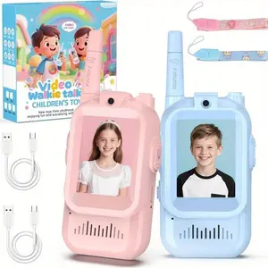 Children's Video Screen Walkie-Talkie Set - 2 Pieces, Rechargeable Baby Toy, Equipped with High-Definition Camera, Suitable for Family Games, Camping, Halloween, Thanksgiving, Birthday Gifts, Ages 3 and Above Boys and Girls3