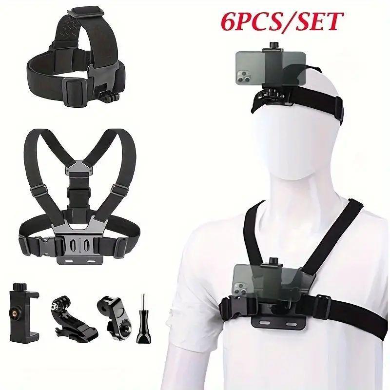 Action Camera Strap Set with Phone Clip, Mounting Kit for GoPro, Smartphones and Osmo Action, Sports and Photography Camera Accessories #GLOBAL PICKS