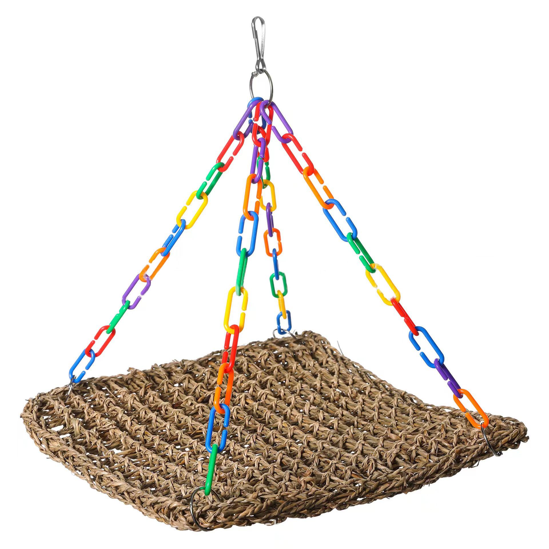 Reptile hammock, lizard basking platform hammock, aquatic plant woven hammock, straw lizard toy, birdcage parrot hammock