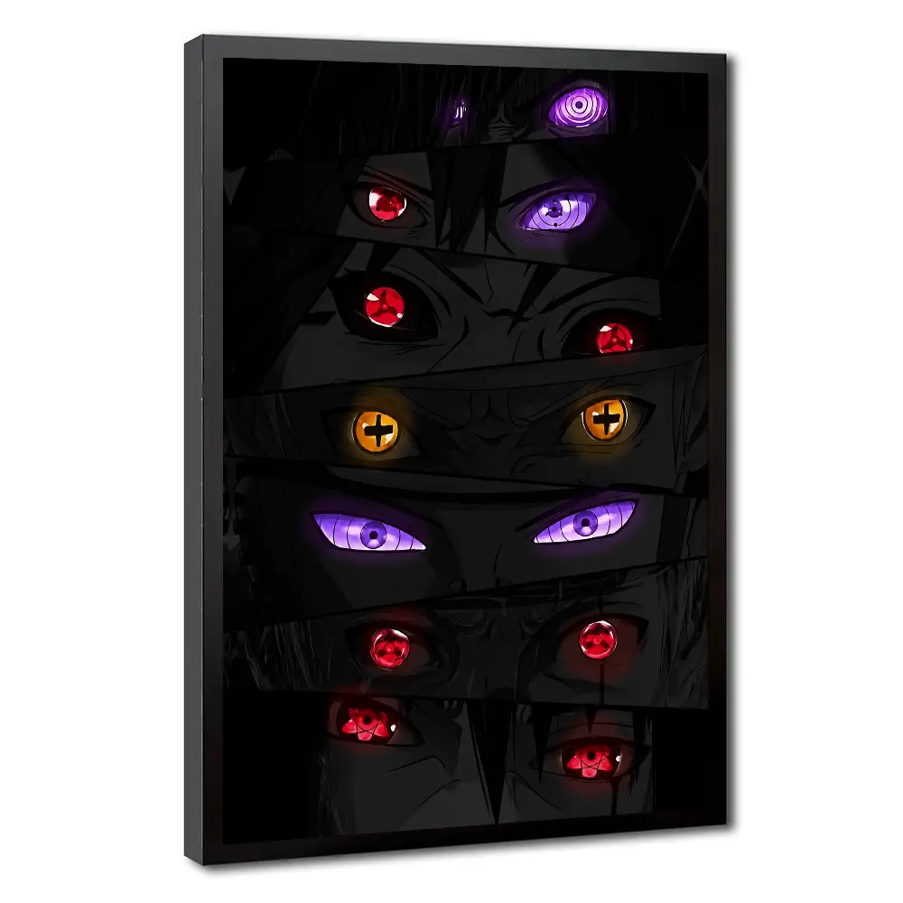 Naruto Sharingan Manga Wall Art Prints Set - Colorful Anime Posters with Sasuke, Itachi, Kakashi Illustrations, Minimalist Home Decor Painting, Frame-Worthy Teenage Boy Anime Fan Gifts Room Artistic