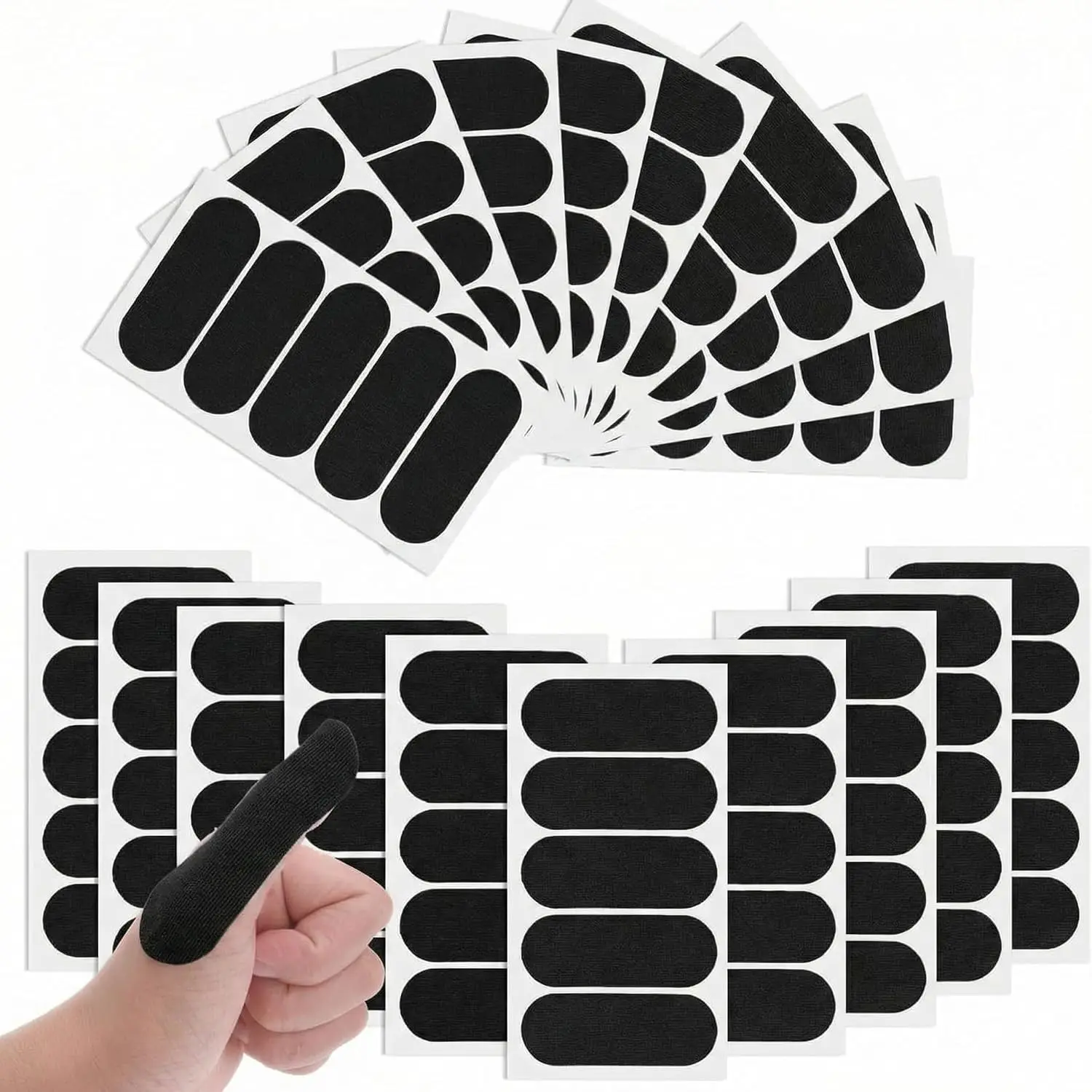120 Pieces Bowling Thumb Tape with Portable Box Bowling Finger Tape with Protector Protective Performance for Bowlers Exercise Sport(Black)