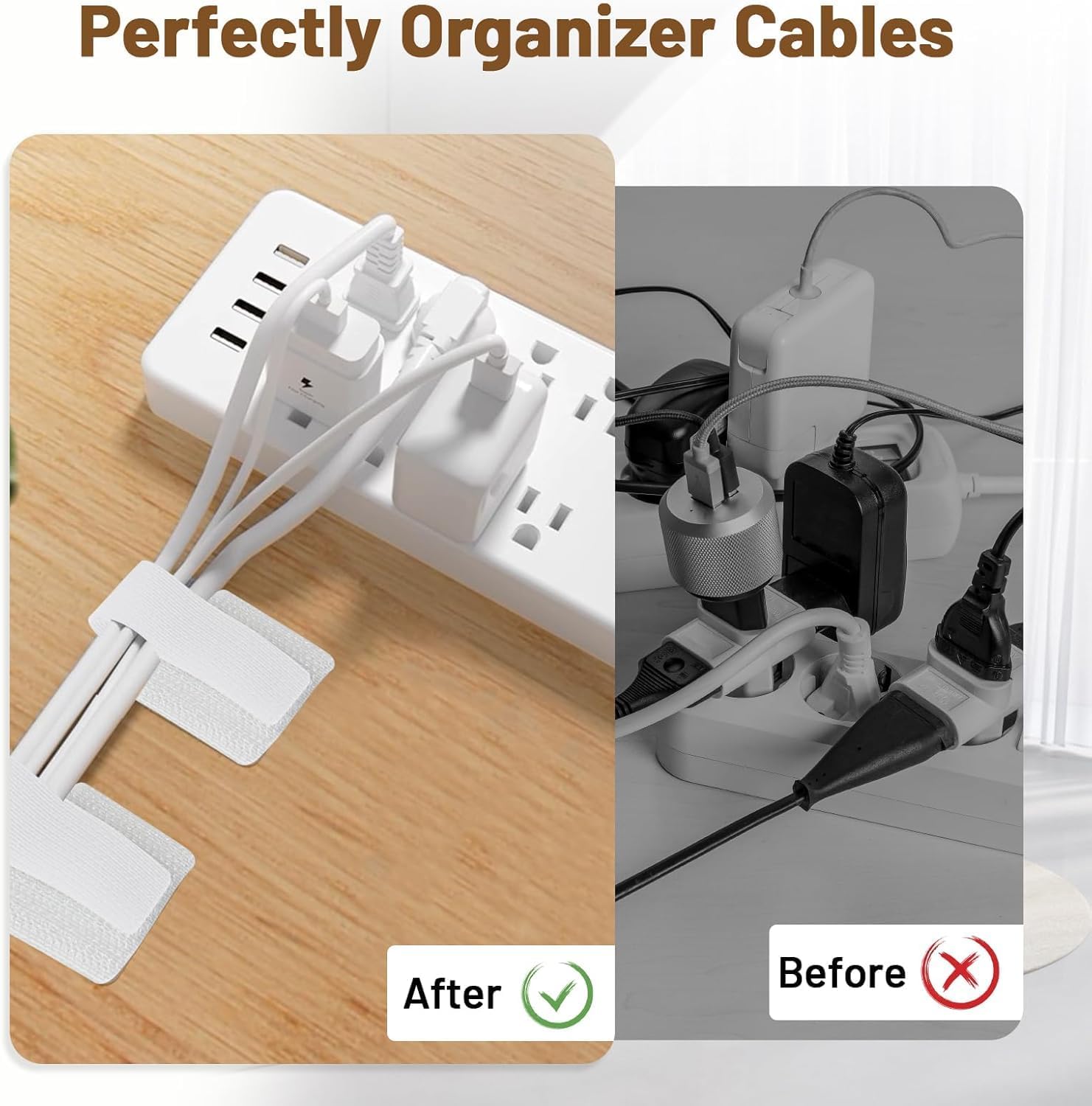 10PCS Cable Organizer - Data Cable Storage Artifact for Desktop Computer - Cable Tie Wire Network Cable Routing Fixer
