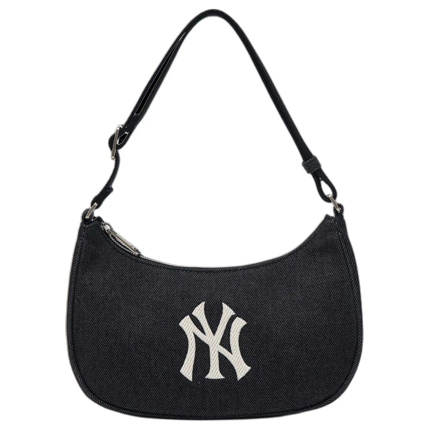 MLB New York Yankees Denim Crossbody Bag for Men and Women – Casual Fashion Style in Deep Navy Blue