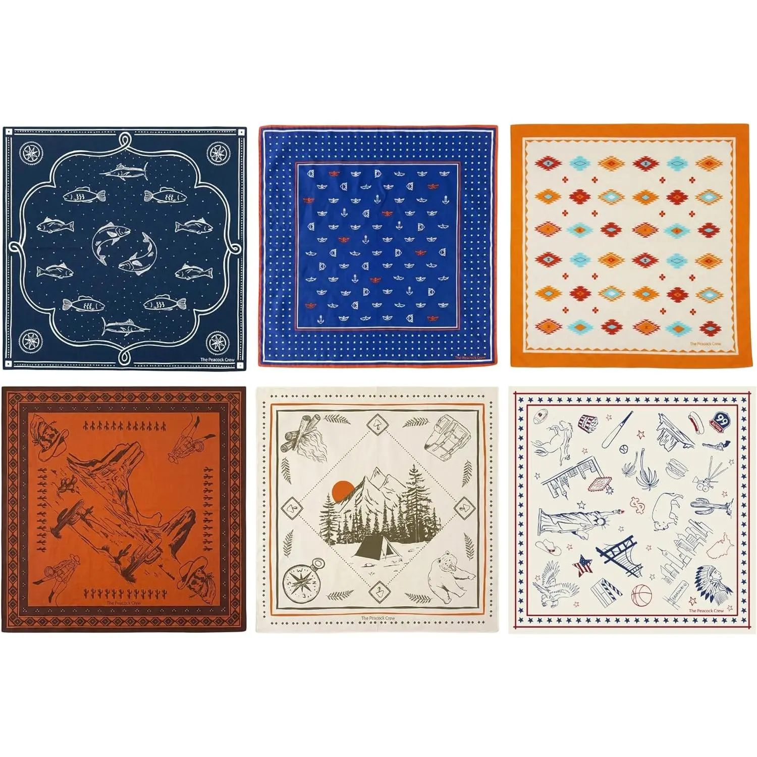 Premium Soft Cotton Bandanas Pack for Men and Women Paisley 22 x 22 inches