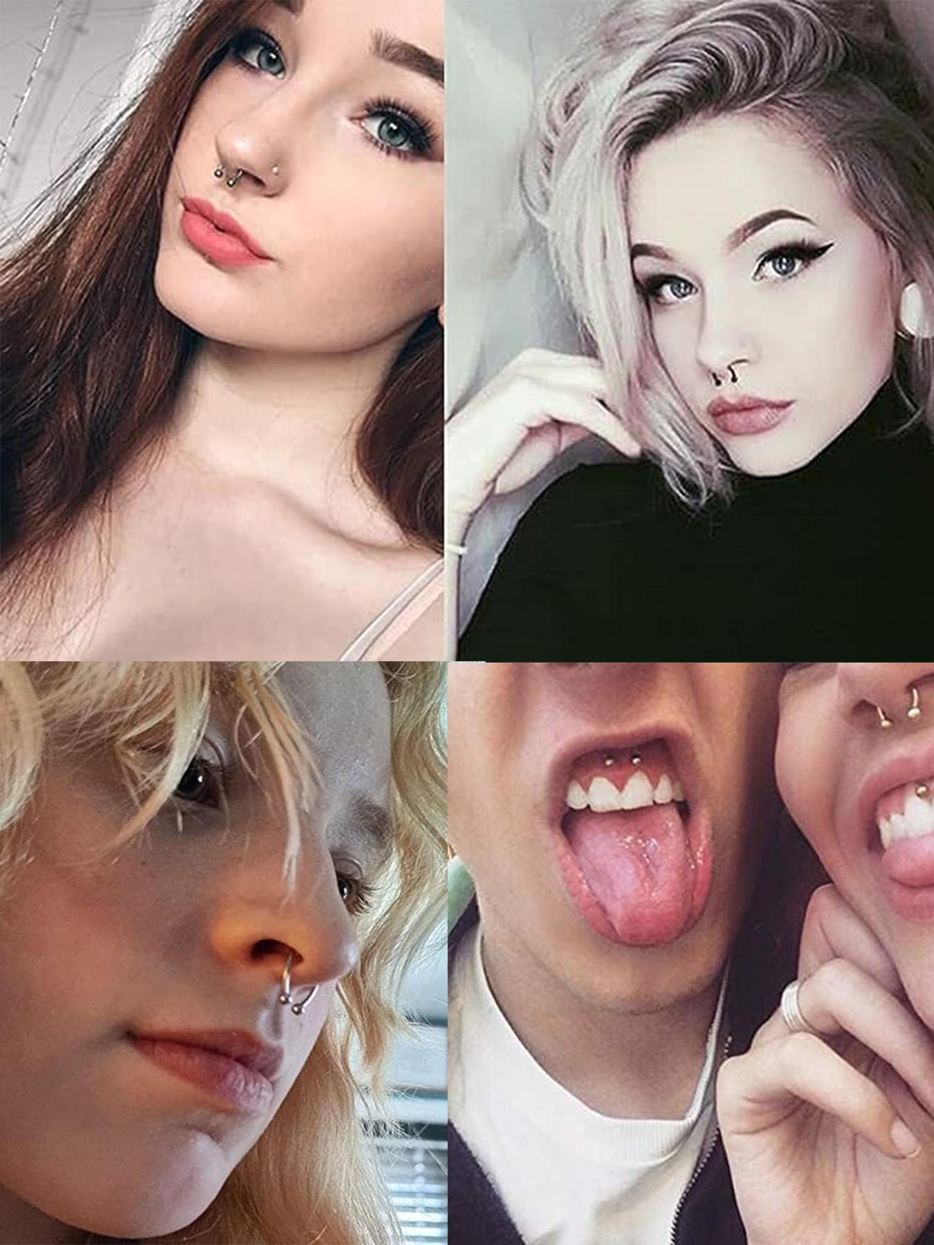 U-shaped Nose Ring, Spiral Nose Ring & Double Ball Lip Nail As Gift for Couple, 36pcs Stainless Steel Nose Rings, Lip Rings, Earrings, Body Piercing Jewelry for Men & Women