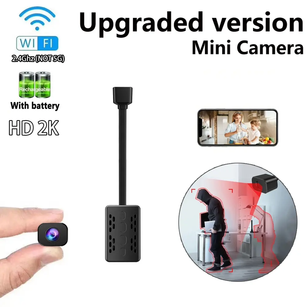 Home Security Camcorder Smart Net Camera HD 2K, V380 Pro Smart Camera HD Wireless Wifi Camera Large Capacity Battery 2000mAh USB Charging Portable, Wifi Monitoring Camera