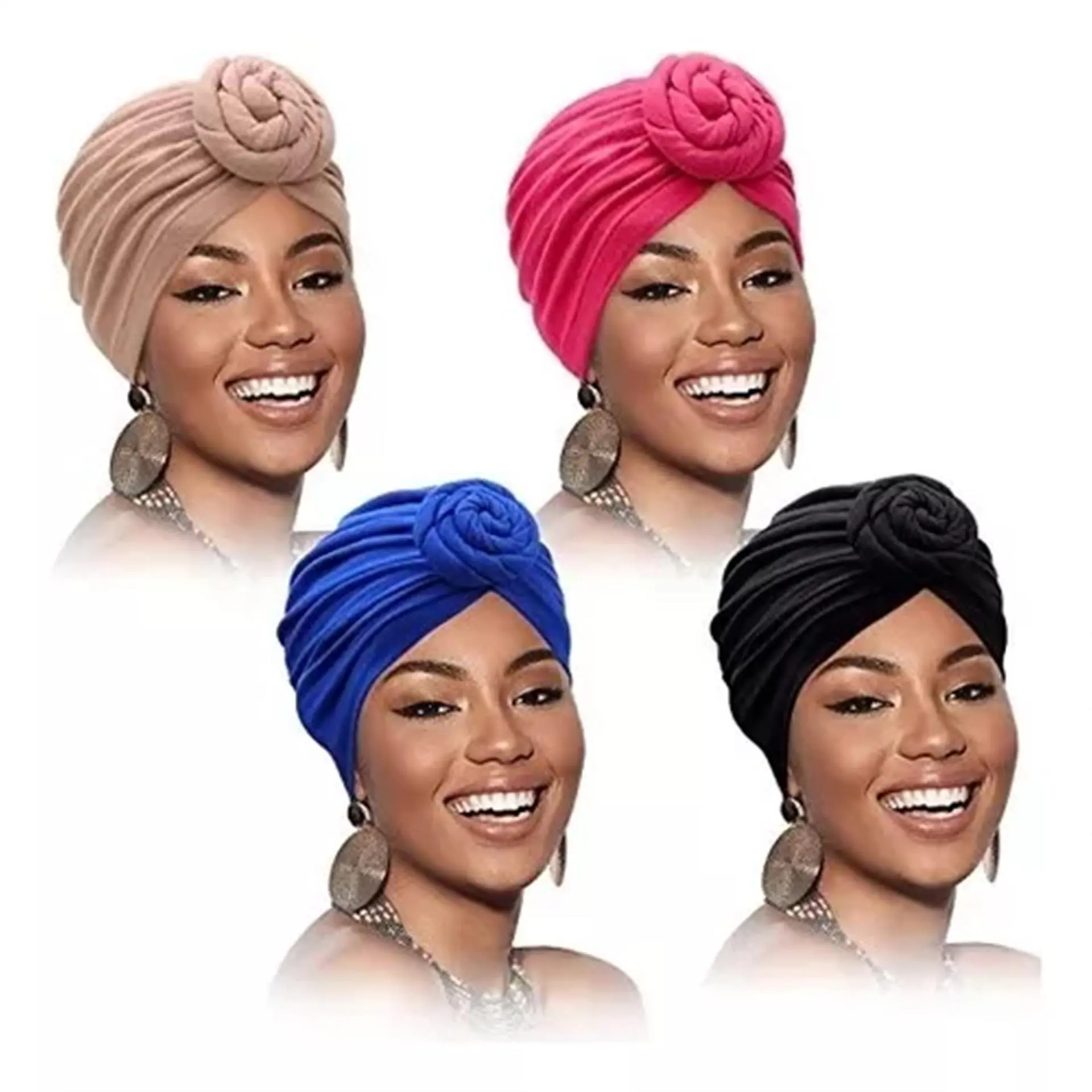 Women's Ethnic Bohemian Floral Braided Turban Hat - Female Loose Twisted Snail Style Head Wrap Cap, Soft Stretch Machine Washable Boho Hair Accessory for Everyday Wear, Outdoor Use, Floral Print, Fashion, Unisex, Accessories For Women, Braid-Wrapped Hats,