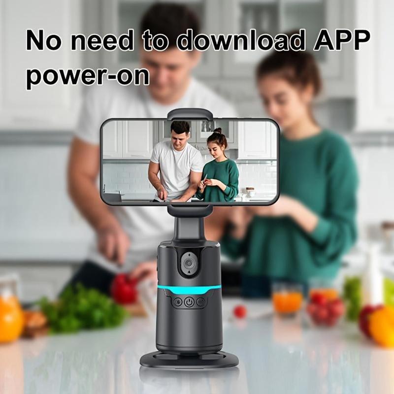 360-degree Rotatable Selfie Stick, Selfie Stand, Smart Face Tracking Phone Gimbal Stabilizer with 2 Rechargeable Fill Lights, Phone Accessories for Video Recording