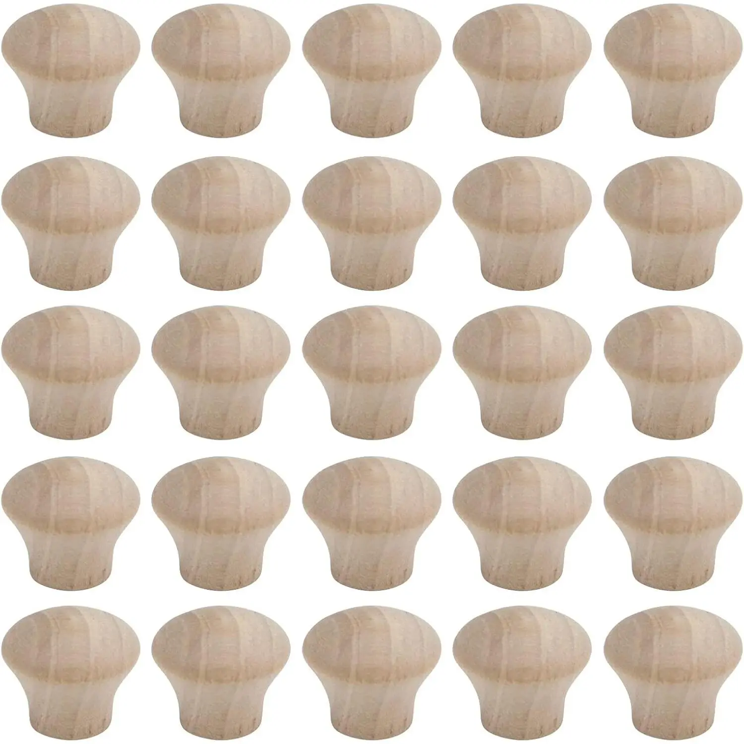 25Pcs Mini Wooden Cabinet Pull Knobs 0.69"×0.55"
