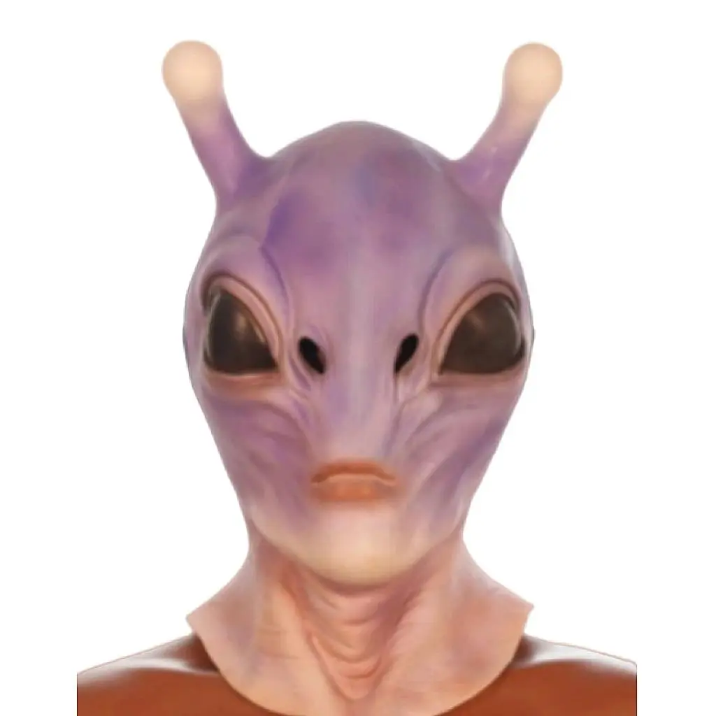 UFO Space Prop Alien Helmet Mask Halloween Cosplay Alien Mask Latex Headdress Funny Horror Costume Party Props for Adults