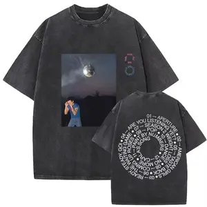 Oversized Vintage Graphic T-Shirt, Unisex Harry Styles "Together" Tour 2026 Distressed Cotton Top, Casual Short Sleeve Streetwear