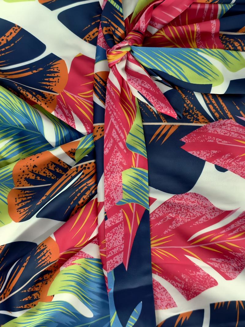 Women's All Over Print Halter Dress, Casual Boho Bohemian Sleeveless Backless Long Dress for Summer, Women's Clothing for Beach Holiday