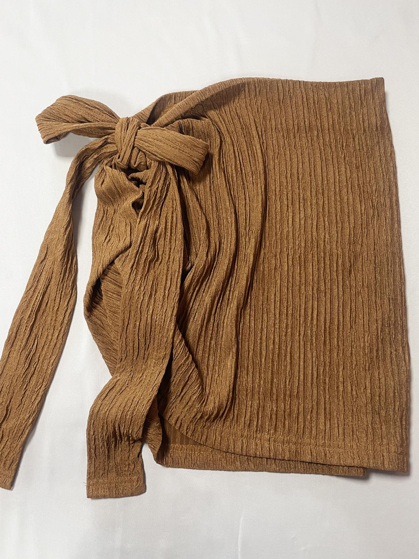 Women's Fashionable Asymmetrical Neckline Top & Bodycon Skirt Set, Elegant Sexy Beach Vacation, Stylish Summer Clothing