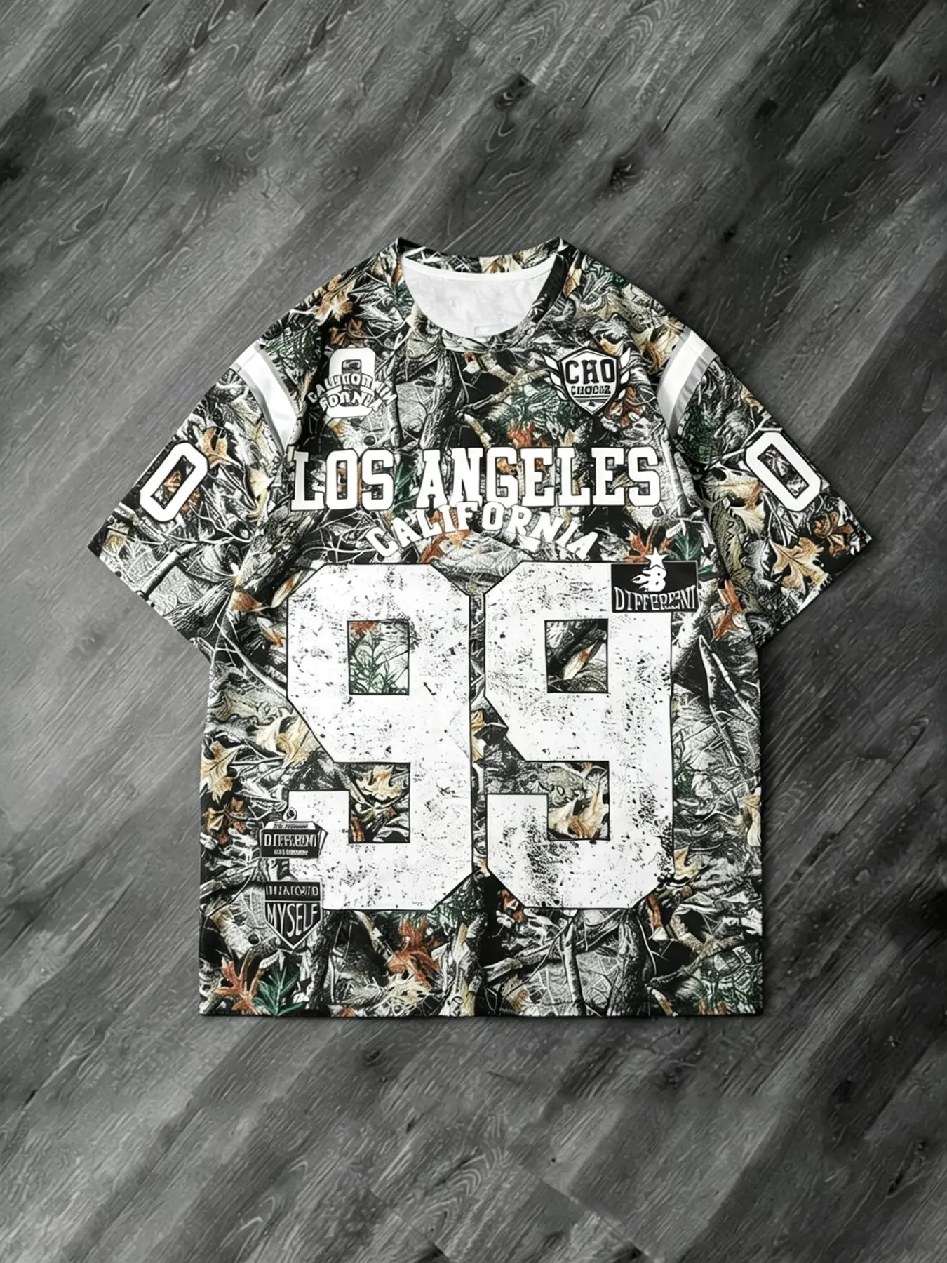 Unisex Los Angeles #88 Camo Print Football Jersey Tee, Sportswear, Sportswear For Summer, Streetwear Sport Top, Oversized Streetwear Graphic T-Shirt, Y2K Fashion, Summer Casual Outfit, Beach Vacation, Festival Style, Street Style, Concert Outfit