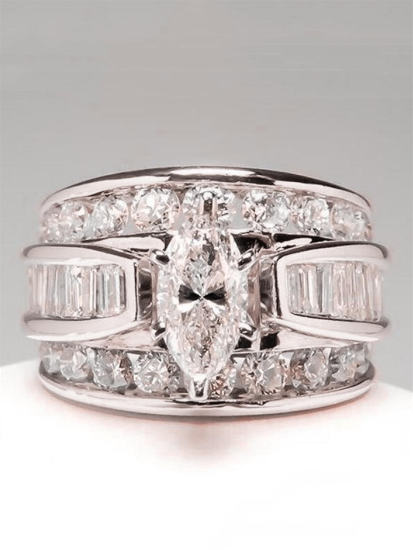 Fashion Artificial Crystal Decorated Ring, Statement Rings, Wedding Engagement Party Accessories for Women, Trendy Accessories for Party and Daily Life