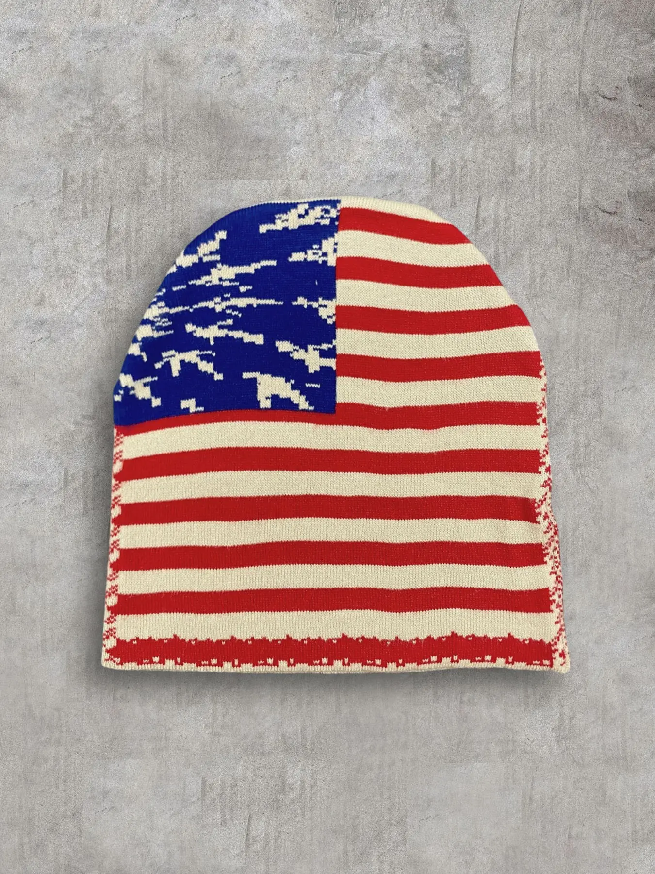 Personalized hip-hop flag jacquard knitted hat, autumn and winter cold resistant casual trendy hat, unisex