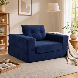 Convertible Sofa Bed,Sleeper Bed, 2-in-1 Foldable Curved Sleeper Sofa with Pillows for Living Room and Bedroom, High-Density Memory Foam