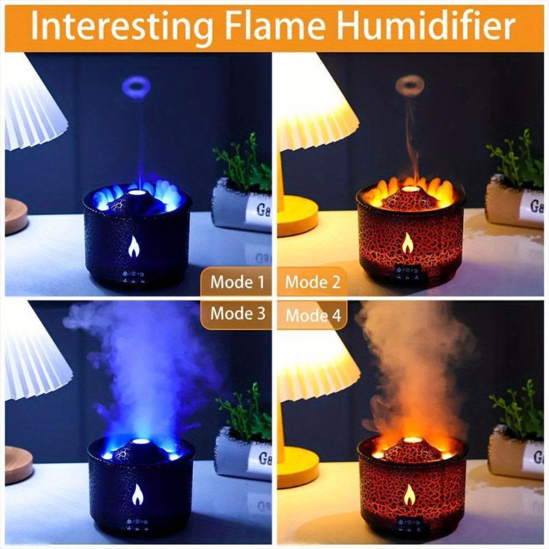 Volcano Diffuser Portable Aroma Diffuser, Smart Auto Shut Off, Timer Night Light Humidifier, Flame Mushroom Diffuser Remote Control, Aroma Diffuser Humidifiers
