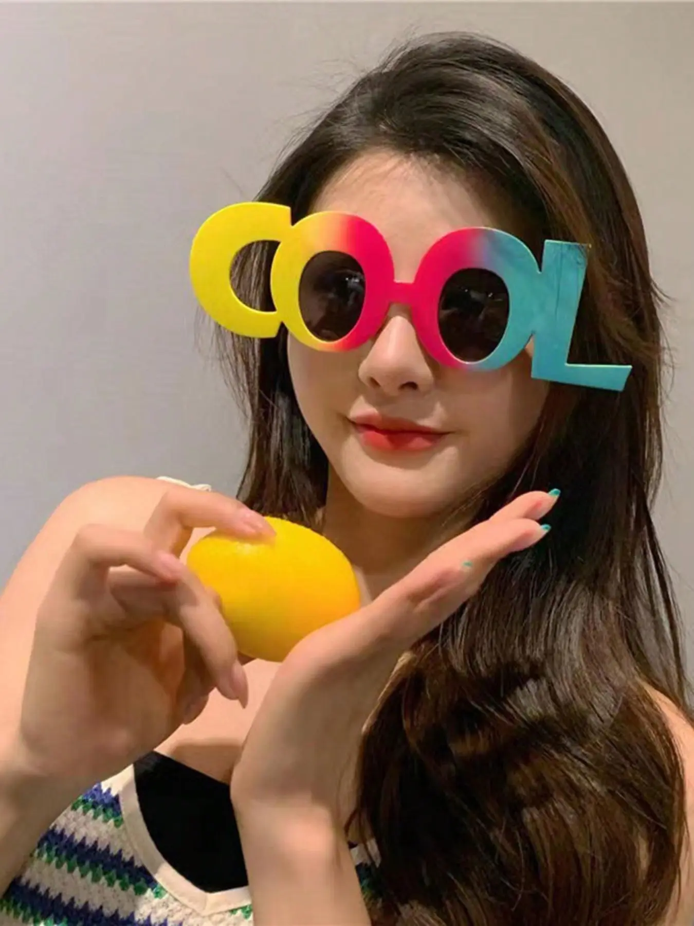 Creative Colorful Letter Cool Funny Glasses, Photo Props for Nightclub Parties, Festival Costume Eyewear, 1 Piece