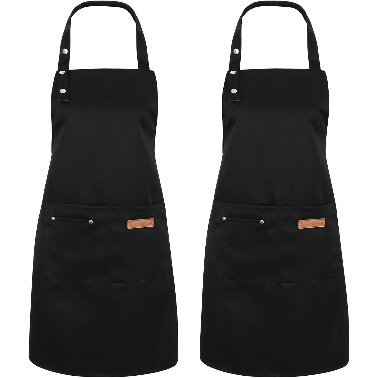 2 Pack Kitchen Aprons Women, Adjustable Cooking Aprons Women with Pockets, Waterproof Chef Aprons