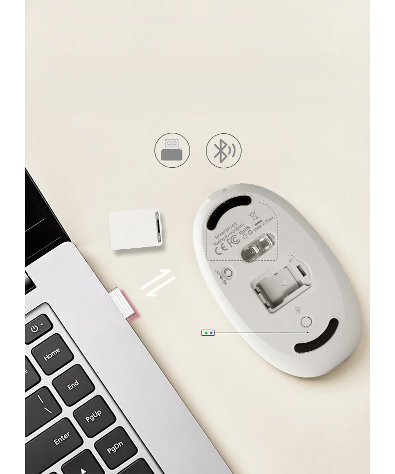 Bluetooth Wireless Transparent Optical Mouse – Silent Mouse for iPad, Laptop, and PC Office Use