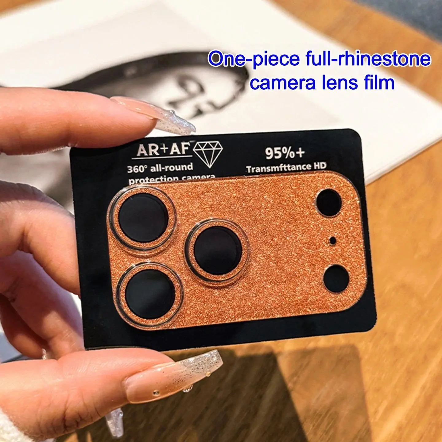 Acrylic Camera Protector Film For iPhone 17 Promax 17Pro 16 15 Promax One-piece Full-rhinestone Cover Protective Cap Lens Film