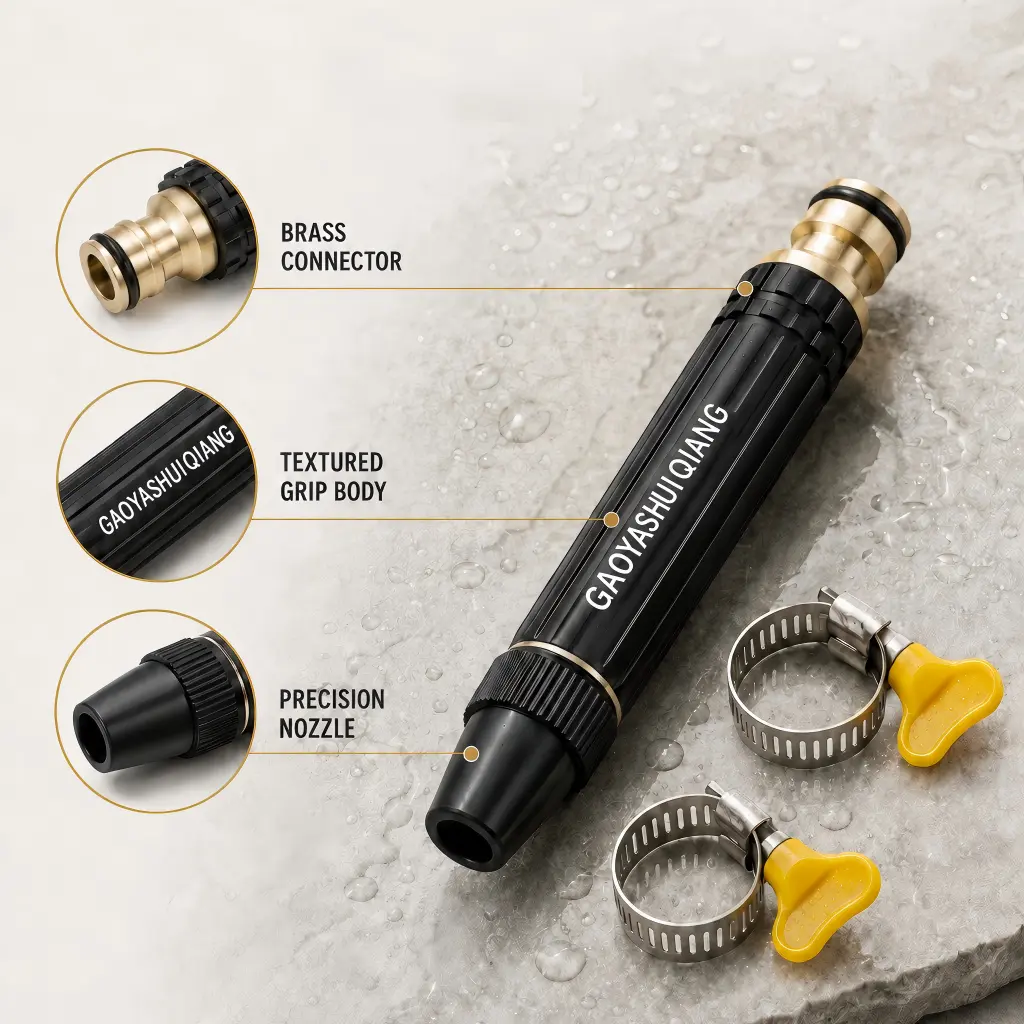 Car Wash Water Garden Hose Sprayer, Metal Heavy Duty High Pressure Water Hose Anti-Leakage Hose Nozzle with 3 Adjustable Spray Modes for Garden Watering & Car Pet Washing Rinsing Floor high-pressure wash water gun