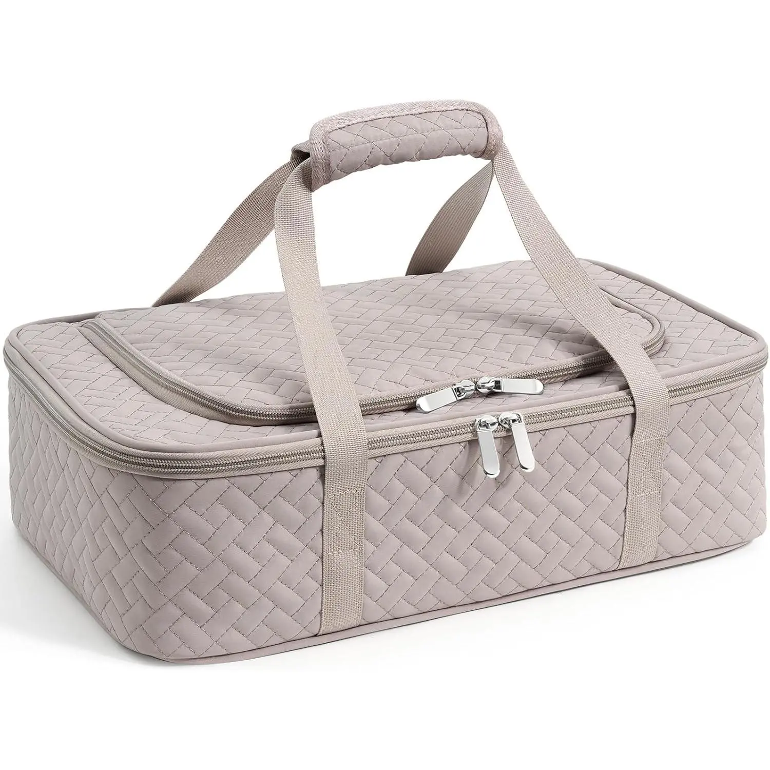 Insulated Casserole Carrier - Portable Hot/Cold Safe Lasagna Holder for Parties/Picnics, Fits 9"x13" Baking Dish (Grey)