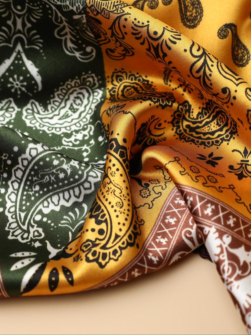 Paisley Print Square Scarf, Fashionable Soft Comfortable Bandana for Women & Men, Casual Versatile Scarf for Daily Wear, Boho Style Scarf, Fashion Accessories for Spring & Fall