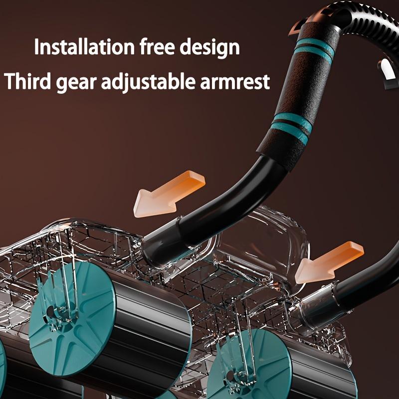 Smart Automatic Bounce Ab Roller, 4-Wheel Core Strength Trainer, Portable Home Gym Equipment for Men & Women, Elbow Support Included, Abdominal Exercise Equipment, Abdominal Workout Equipment