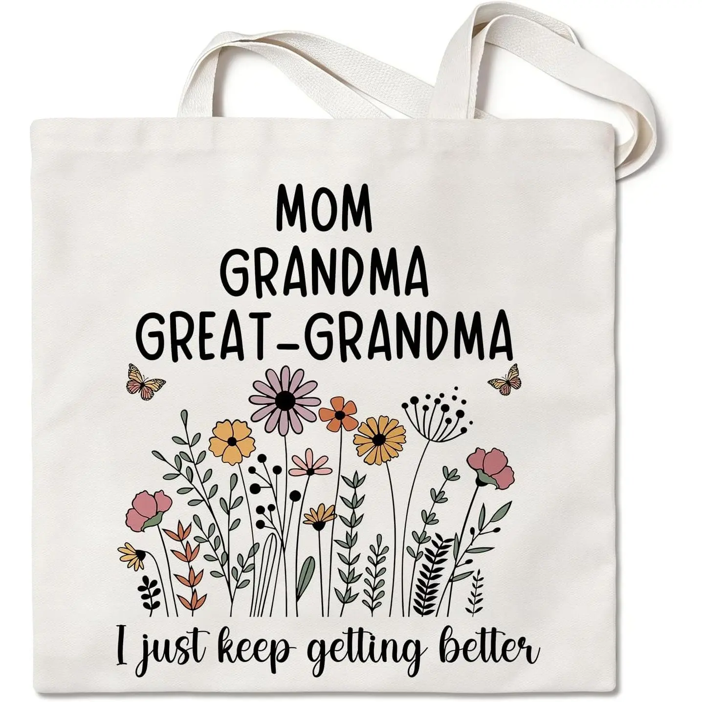 Grandma Canvas Tote Bag,  Grandma , Nana Tote Bag for Women | Inner Pocket, Large Capacity, Lightweight, Durable  Tote Bag,  Grocery Tote Bag for Shopping Work Travel