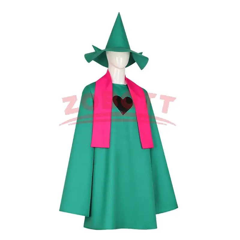 Undertale Ralsei Cosplay Hoodie Cloak Top Deltarune Cosplay Cape Outfit With Hat Scarf      Halloween Costume