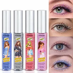 YTRUNS Glitter Diamond Mascara, Colorful Sparkle Lash Mascara, Waterproof Smudge Proof Formula, Lengthening Curling and Volumizing Eyelash Makeup, Long Lasting Shimmer Eye Look for Party, Festival, Stage, Night Club and Creative Makeup