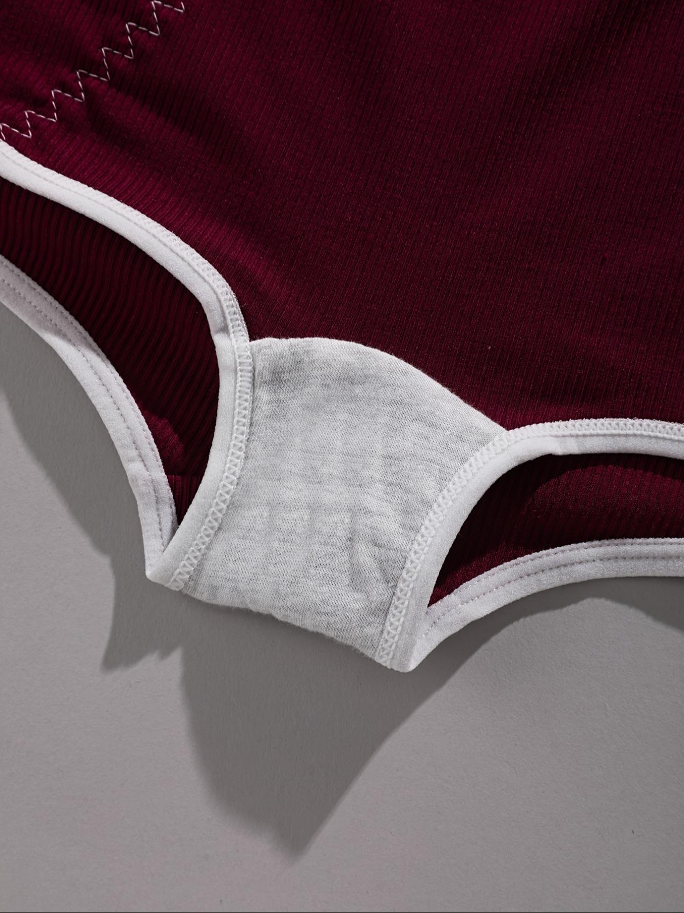 Women's Striped Trim Brief, Casual Comfy Fitted Breathable Panty for Daily Wear, Women's Underwear for All Seasons