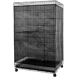 Adjustable Birdcage Seed Feather Catcher Soft Nylon Mesh Net Cover Guard Skirt for Parrot 118 x 39.4 Inch Black