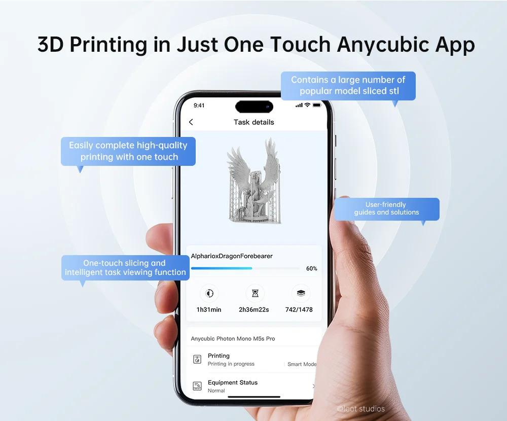 Photon Mono M5s Pro 14K Mono MSLA 3D Printer 10.1'' LCD Resin 3D Printer Speed Up to 150mm/h Print Size 223*127*200mm