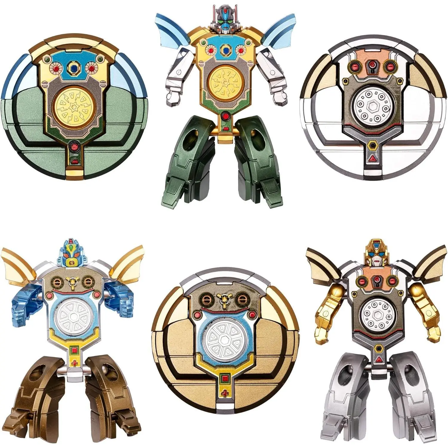 6-Pack Transformable Robotic Fidget Spinners, Ages 8+ Deformable Fidget Toys for Kids Party Favors, Christmas Stocking Stuffers, Classroom Prizes