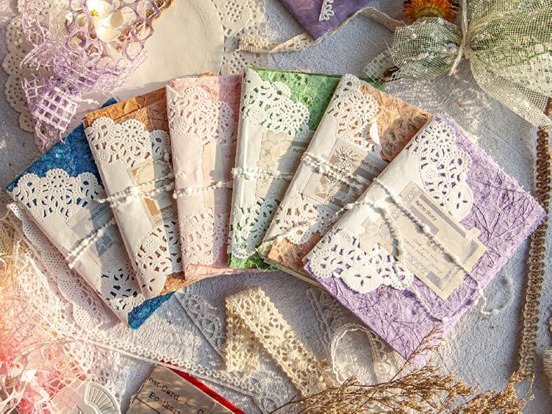 96 Sheets Textured Scrapbook Paper and Mesh Fabric Assorted Set  6 Mixed Special Paper for Scrapbooking Planner Bullet Junk Journal Supplies Mixed Media Collage Card Embellishments 3.9x5.5 Inch