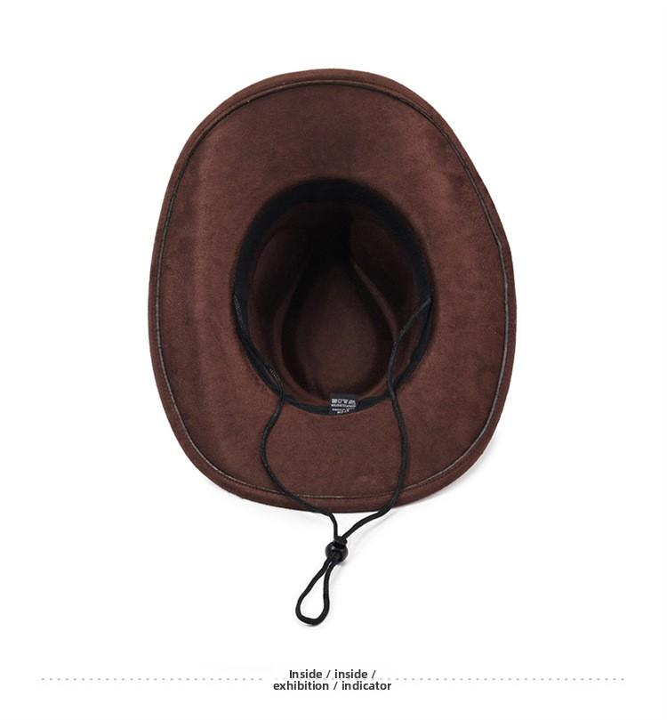 Jazz hat European and American fashion imitation leather velvet imitation wool felt hat neutral versatile top hat men's and women's cowboy hats big edge Jazz hat European and American fashion imitation leather velvet imitation wool felt hat neutral versatile top hat men's and women's cowboy hats big edge