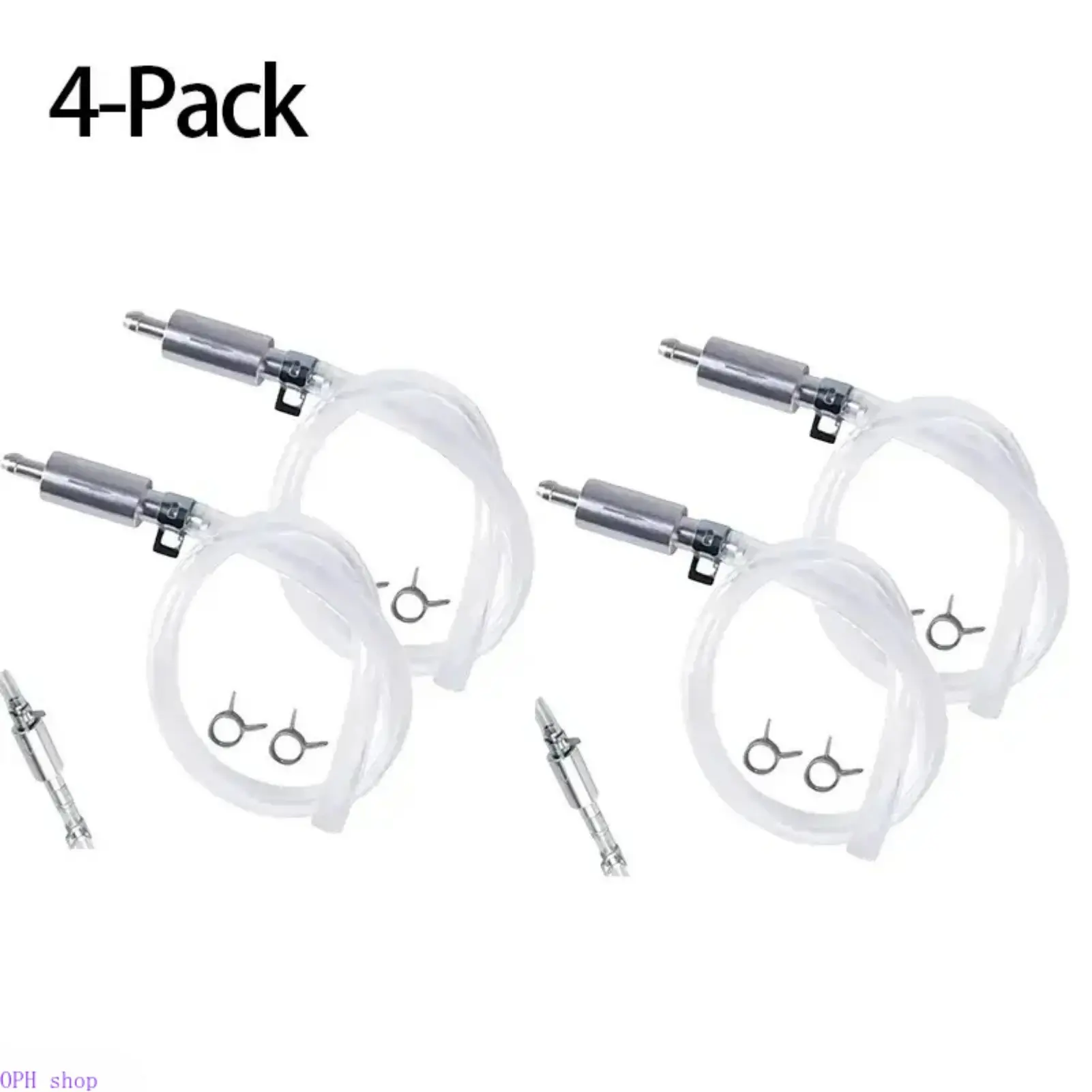 2 & 4 Pack Brake Bleeder Hose Kit with Metal Clamps One Way Check Valves, Universal Hydraulic Brake Clutch Bleeding Tool for Car Motorcycle ATV Repair DIY Mechanic Maintenance