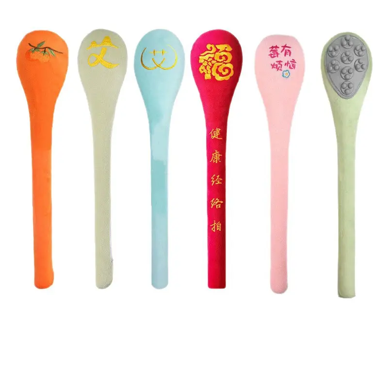 Silicone Meridian Patting Massage Stick - TCM Handy Fitness Accessory with Soft Padding, Gentle Touch, Pain Relief, Mugwort-Infused 8-Empty Herbal Aroma Health Tool for Back Knocking, Body Care (Sports & Outdoor)