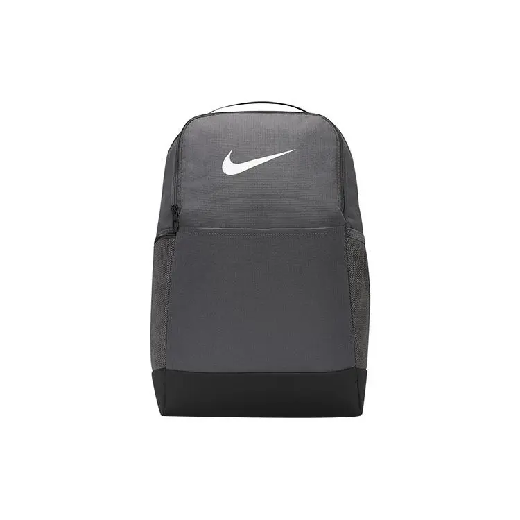 Nike Brasilia 9.5 Training Zip-Top Fabric Backpack for Men, Regular Fit, Gray