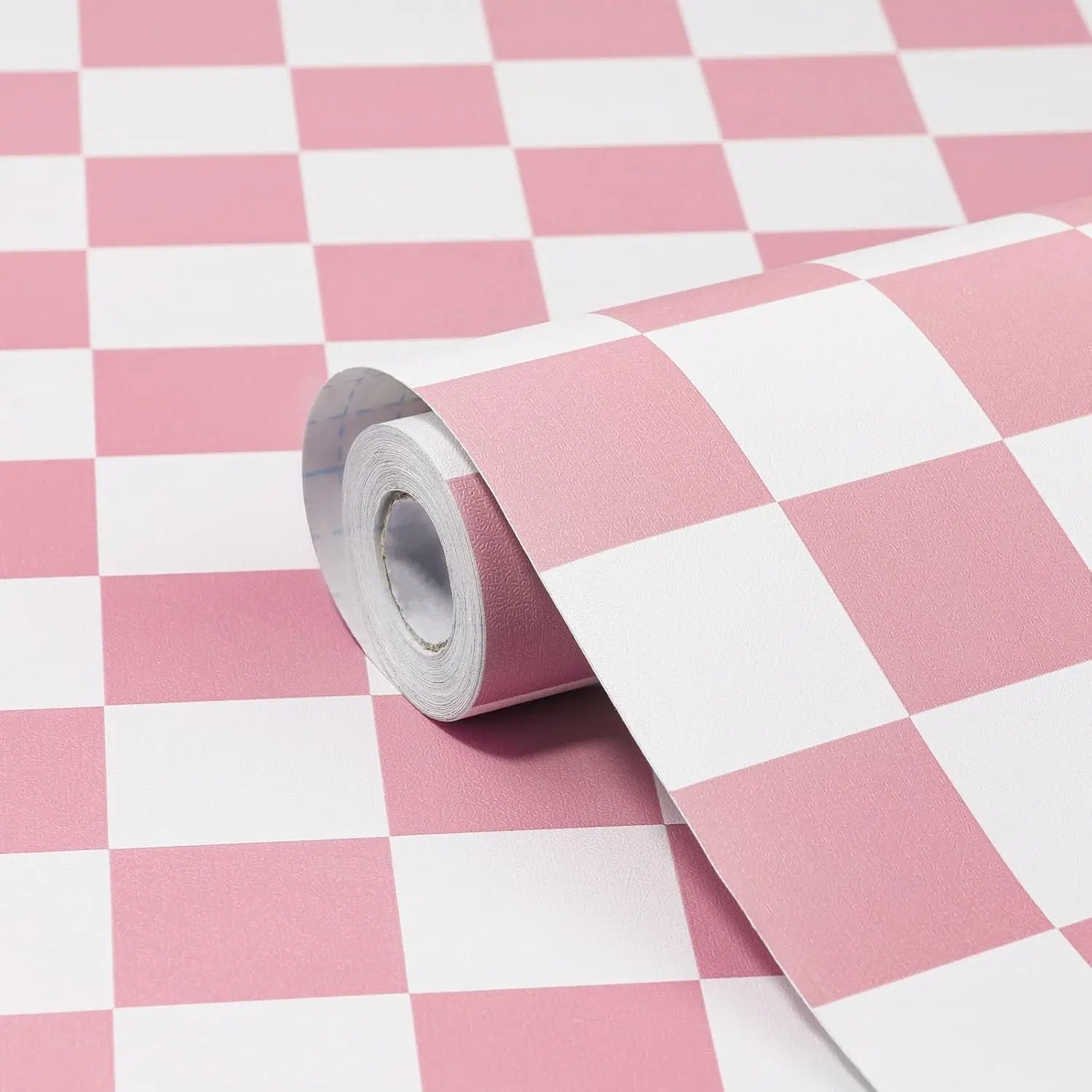 Checkered Wallpaper Peel and Stick Pink Mosaic Checkerboard Contact Paper 17.3”X120” Modern Self Adhesive Vinyl Removable Wall Paper for Shelf Liner,Classroom,Cabinets,Living Room