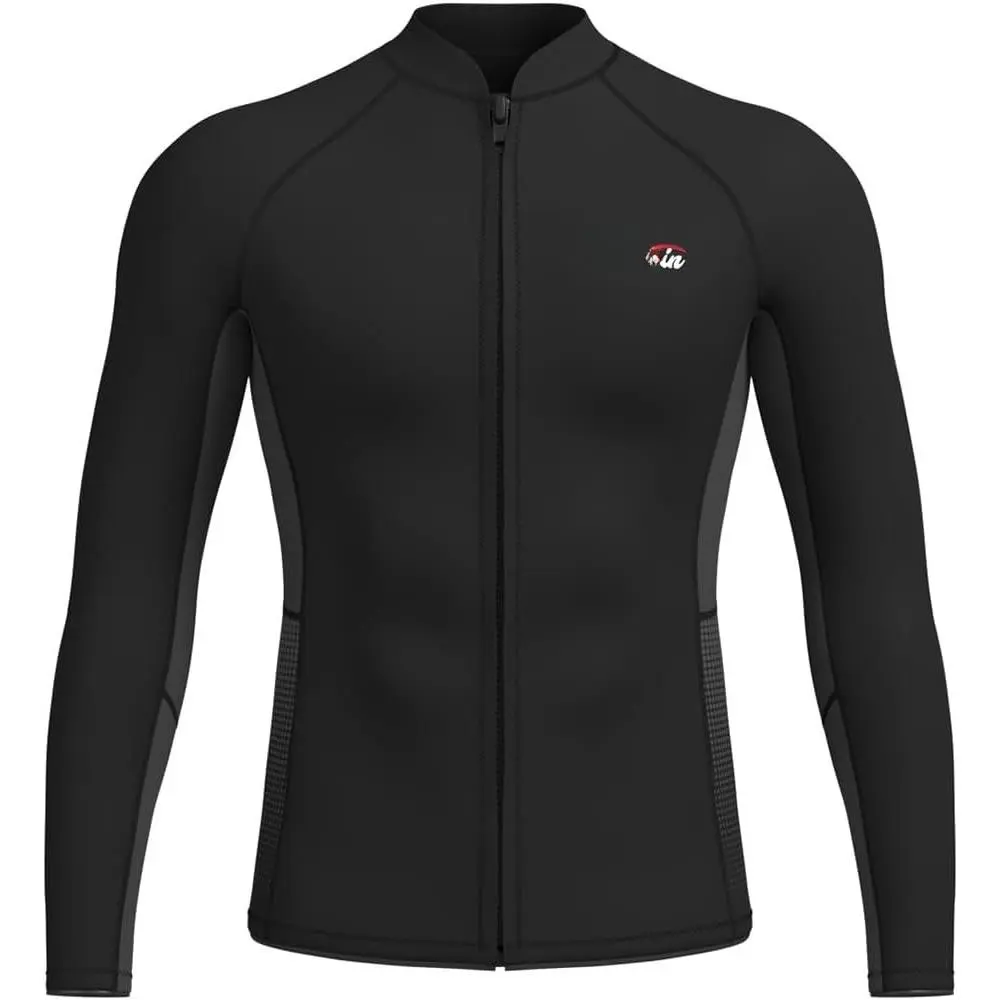 Wetsuit Top Men, 2mm Wetsuits Jacket Long Sleeve Neoprene Tops for Water  Aerobics Diving Surfing Swimming